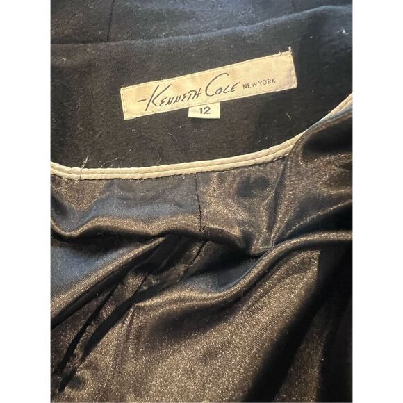 Kenneth Cole Black Wool Blend Hooded Zipper Winter Coat Jacket size 12 - Picture 10 of 10